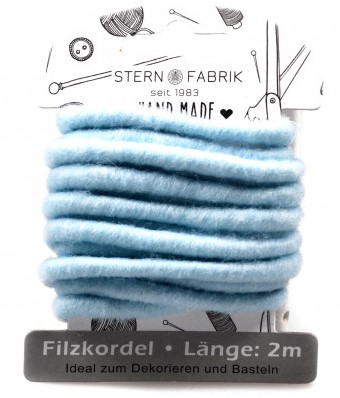 Wolkoord wolslinger Viltkoord LICHTBLAUW 2m kleinverp/card Wolkoord Viltkoord