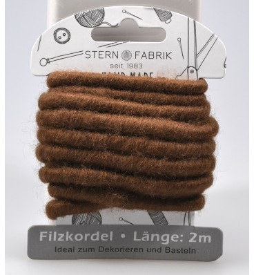 Wolkoord wolslinger Viltkoord BRUIN 2m kleinverp/card Wolkoord Viltkoord