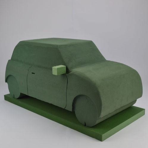 Auto 3D Type, Mini steekschuimvorm +/- 80 x 30 cm. Auto  Steekschuim oase voor verse bloemen