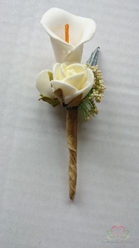 Corsage Calla Creme/Zand CCC222 Maatwerk corsage