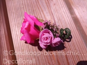 Corsage Roos CPR 919 NeonPink/Fuchsiaroze zuurstokroze roze Maatwerk corsage