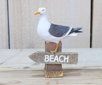 Maritiem Meeuw op paalhoofd BEACH groter Superleuk