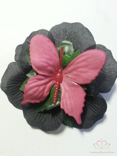Polscorsage Angela VLINDER Zwart-FUCHSIA SIMPLY Polscorsage KLaar