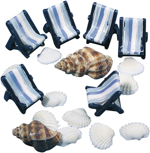 Maritiem PolyresinStrandstoeltjes 2, 5 cm, 6 stuks Maritiem Strandstoel
