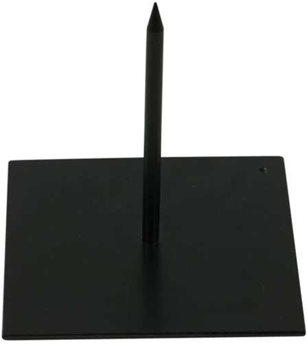 Metaalstaander / Metalen pin standaard Basic Iron Foot 25*25*25 cm +/- 25 cm. - zwart met klein gaatje in de voet