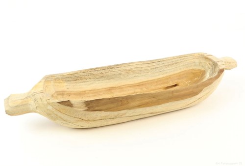 Actie Bowl Teak Pin l50.0w14.0h8.0 mooie basis 