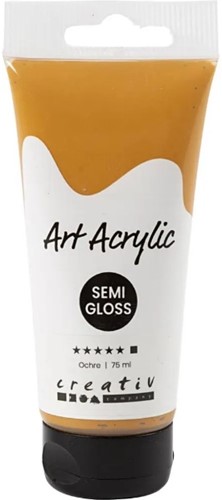 Allesverf Acryl 75 ml Semi glanzend, dekkend Okergeel Acrylverf dekkend