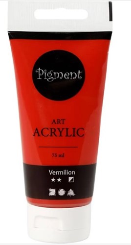 Allesverf Acryl 75 ml - Semi-Glanzend Semi-Dekkend Primair Rood Vermilion Acrylverf 