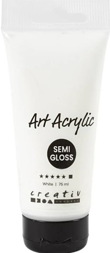 Allesverf Acryl 75 ml - Semi-Glanzend Dekkend Wit Acrylverf