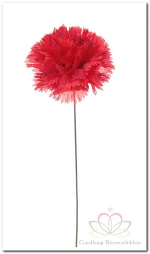 Anjer Rood op draad zijdebloem / st Anjer Rood zijde