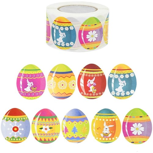 500 Stickers Labels Verrassingsei 3*4 cm B01 Sluitsticker