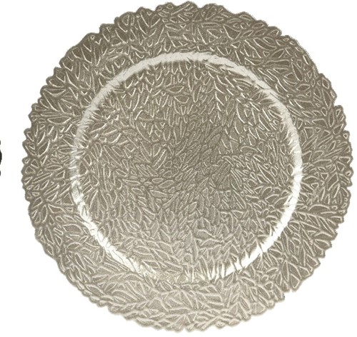 Onderbord Barok Zilver – 33 cm Rond – Decoratief Tafelaccessoire Onderbord – 33 cm Rond – Decoratief Tafelaccessoire