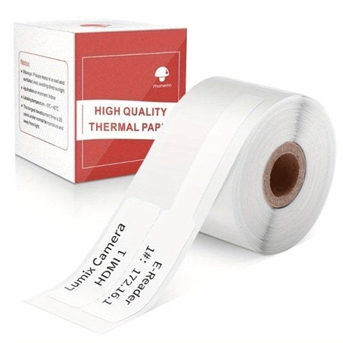 Thermische labels voor kabels WIT Stickers Labels Thermal voor diverse printers/ rol 100 labels M110/M110S/M120/M200/M220/M221   om zelf tekst, afbeeldingen op te printen