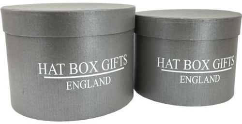  Actie Bloemendoos Set van 2 Bloemendozen rond  Hat box Gift England grijs Flowerbox Cadeaudoos voor bv rozen