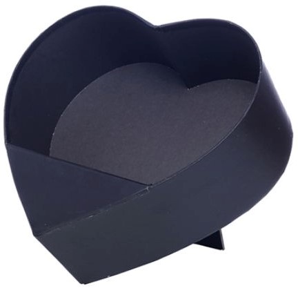  Actie Bloemendoos Zwart met Standaard STAAND Open 24.5cm ROSE BOX Hartvorm karton  Flowerbox Cadeaudoos voor bv rozen