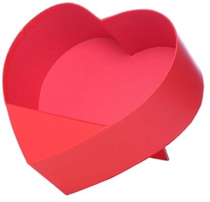  Actie Bloemendoos Rood met Standaard STAAND Open 24.5cm ROSE BOX Hartvorm karton  Flowerbox Cadeaudoos voor bv rozen