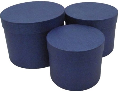 Bloemendoos Set van 3 Bloemendozen rond Blauw Flowerbox Cadeaudoos voor bv rozen