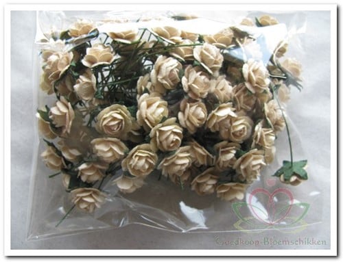 Mulberry Roosjes Creme 10-15 mm / PAK Mulberry Roosje