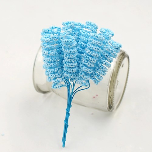 Foam Curly Stamen Bacca pick Blauw 12/bundel voor corsages en inpakken
