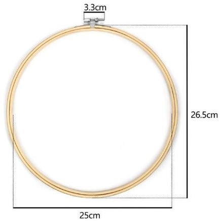 Bamboe ring Borduurring Flowerhoop met stelschroef 27 cm/stuk Bamboo bloemenring  