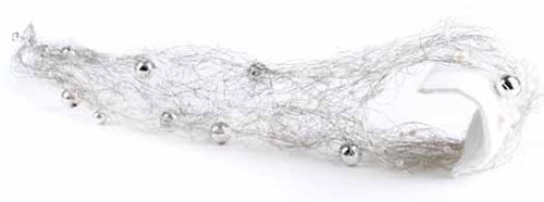 Luxe bruidsdecoratie, armcorsage, mof, wit/zilver Armcorsage