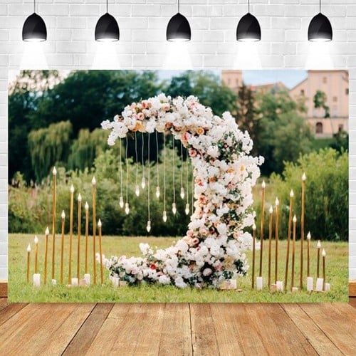 Backdrop, Achtergrond, Flowerwall Flower Wall ,Polyester 300x200cm Feest en fotoshoot achtergrond
