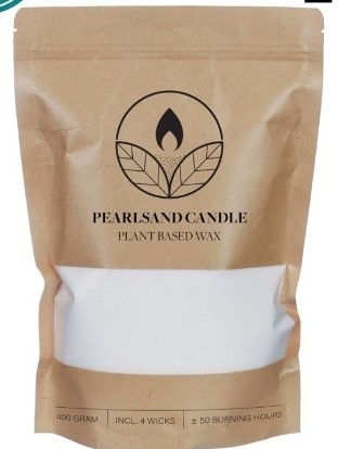 Burning Candle Kaarsenzand & Pearl Sand 400g Wit incl 4 lonten +/- 50 branduren