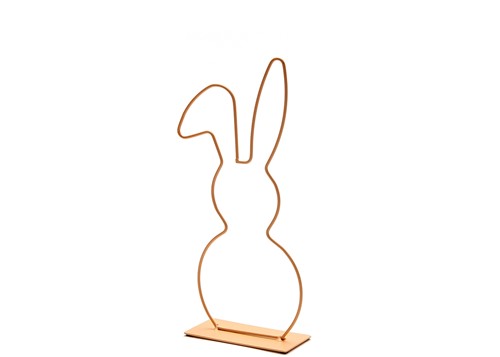 Metalen frame Haas haasje hangend oor op voet 40 cm Apricot Metalenframe Metal Bunny on base