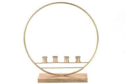 Frame Candleholder Kertas – L38xW11xH41 – Goud – Met 4 Kaarsenhouders Goud met 4 kaarsenhouders