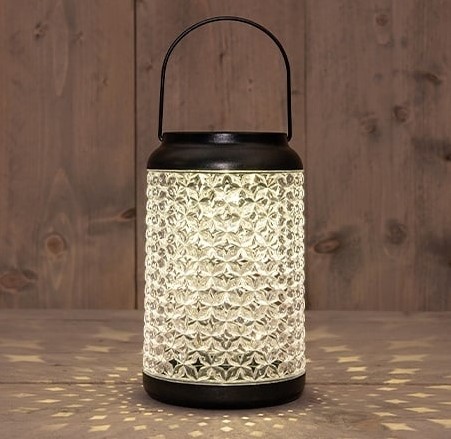 Solar Lantaarn Windlicht - Transparant - 12,5 x 12,5 x 20 cm - Anna’s Collection - Voor Bloemschikken en Decoratie Ledcandle voor bloemschikken en decoratie