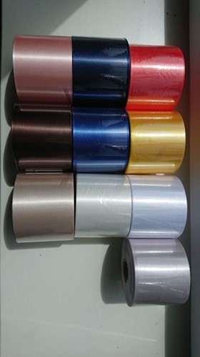 Champagne Lint 70 mm met goud opdruk +/- 80 cm. Bedrukt lint