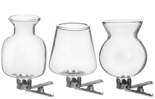 Gekleurd glazen flesje Clipper Clear  Set van 3 flesje met clip