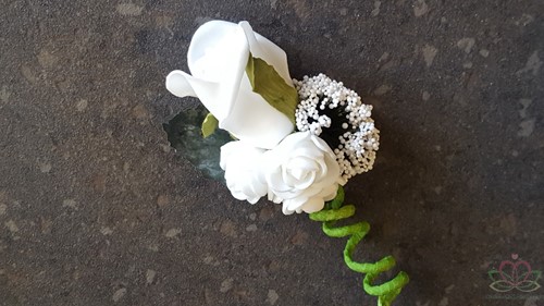 Corsage pick Roos CGR790 Wit wit Maatwerk corsage