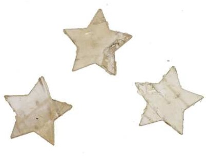 Berkenschors STERREN 4.5 cm. +/- 100  STUKS Voordeeldoos. 