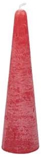 Actie Kaars kegelvorm 41x150mm Frosted Red Rode Kaars kerstboomvorm 14h