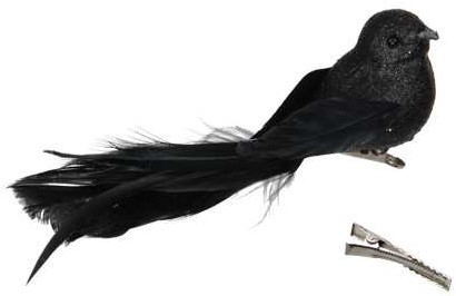 Zwarte Vogels Glittervogels met Clip 16*4 cm – 4 stuks – Voor Bloemschikken, Kerstboom, Bruiloft en Decoratie voor bloemschikken, kerstboom, bruiloft en decoratie