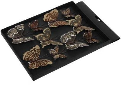 Bruine Vlinders – 5-8 cm – 10 stuks – Voor Bloemschikken, Bruiloft, Kerstboom en Decoratie voor bloemschikken, bruiloft, kerstboom, corsage en decoratie