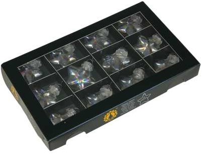 Stervormige Kerstballen van Glas in Clear Pearl - 40 mm (Box van 12) – Bijzondere Decoratie voor Kerst Bijzondere Decoratie voor Kerst, ook leuk om te vullen