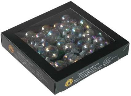 Kerstballen van Glas in Clear Pearl - 20/25/30mm 6 bundels van 6=36 Bijzondere Decoratie voor Kerst 
