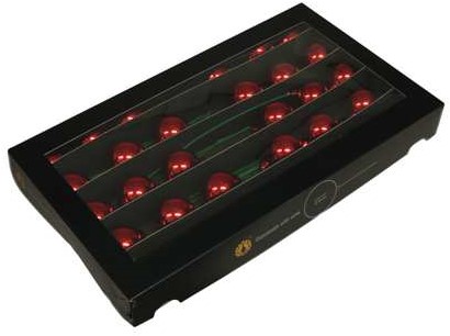 Kerstballen 4 cm. op LANGE draad Rood glans mat glans doos 30st doos kerstballen
