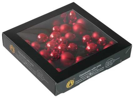 Kerstballen van Glas Rood Glans Mat Red combi - 20/25/30mm 6 bundels van 6=36 Bijzondere Decoratie voor Kerst 