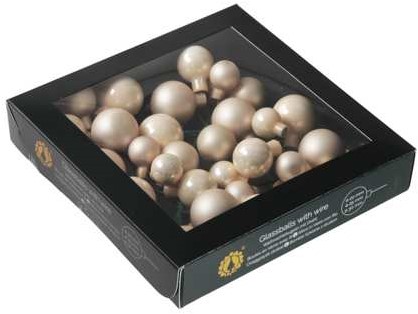Kerstballen van Glas Champagne - 20/25/30mm 6 bundels van 6=36 Supermooi! Bijzondere Decoratie voor Kerst 