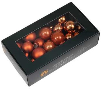 Kerstballen van Glas Mandarin - 20/25/30mm 6 bundels van 6=36 Supermooi! Bijzondere Decoratie voor Kerst 