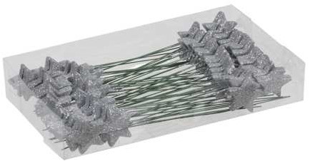 Glitter Sterren 40 mm doosje Zilver +/- 60st Decoratiesterren