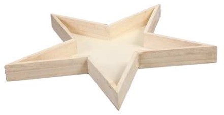 Houten sterschaal Naturel 40*40*3.5cm Houten sterschaal