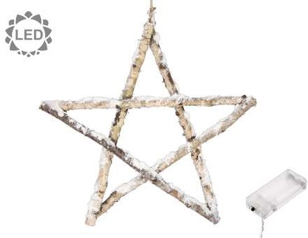 Stervorm van takken met LED 40cm Houten ster 