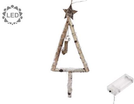 Boomvorm van takken met LED 17*53cm met manco van E 9.99 voor E 5.99 Houten kerstboom met deco