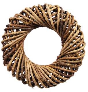 Krans dik Gras krans 40*10cm Krans dik Grapewood white