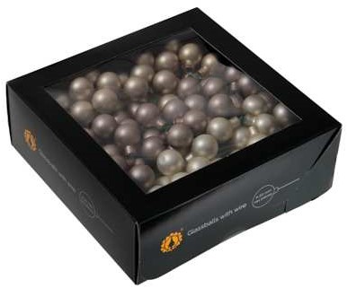 Balletjes op draad 2 cm. Birch combi doos 144 stuks Kerstballen 2 cm.