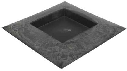 Onderbord Loodlook vierkant met hoge rand 40x40x4,5cm.  Onderbord Basic Grey